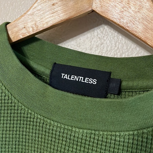 SOLD - Talentless Waffle Thermal Crewneck Sweatshirt - Picture 3 of 8